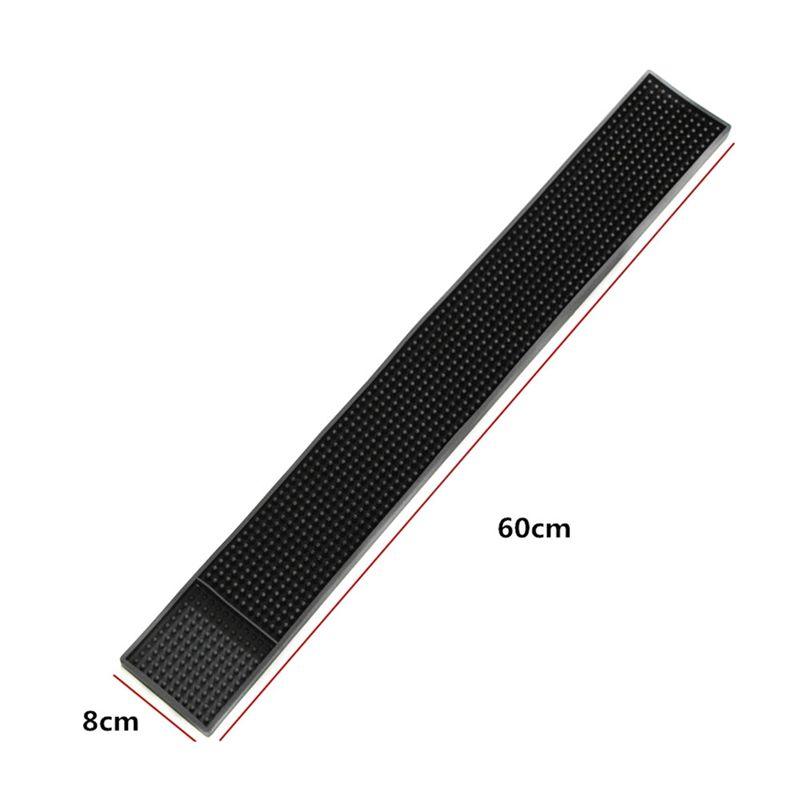 AEE4-3Pcs Rail Bar Mat Rubber Bar Service Spill Mats For Counter Top Black Bar Mats Home Bar Mat Non-Slip Drain Pad Desk Mats