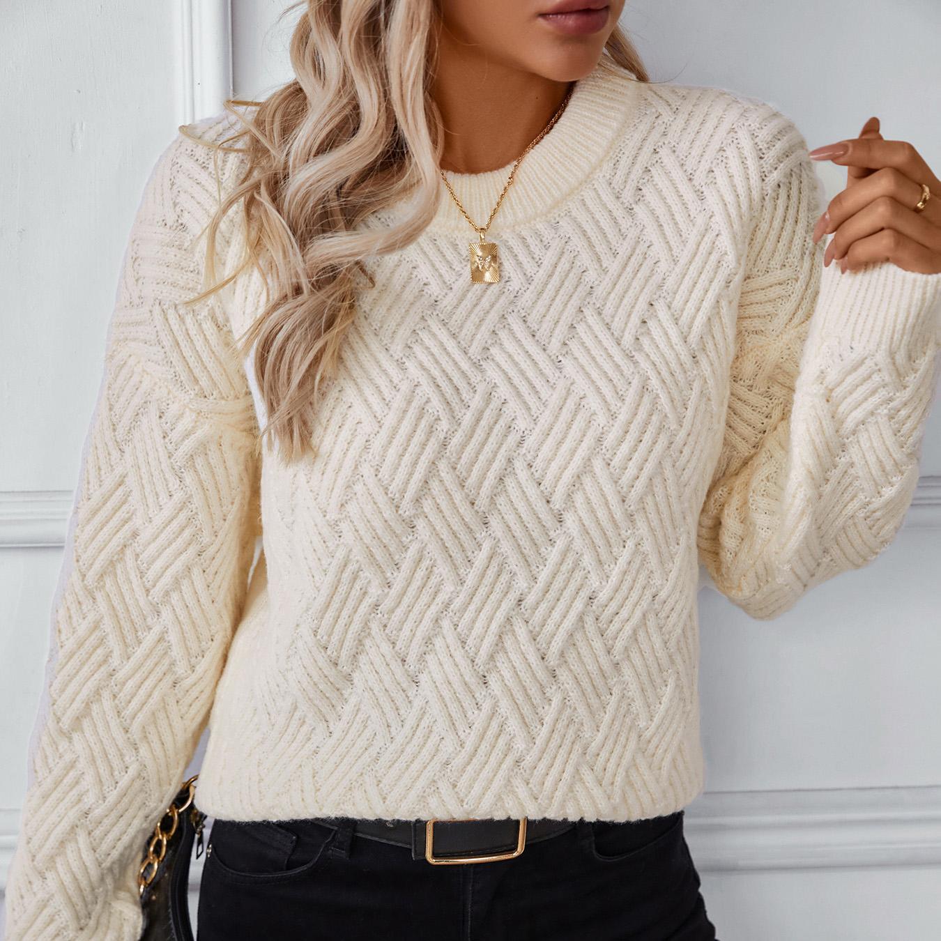 Осень-зима Винтажный свободный топ с длинными рукавами однотонный кардиган трикотажный — фото 7