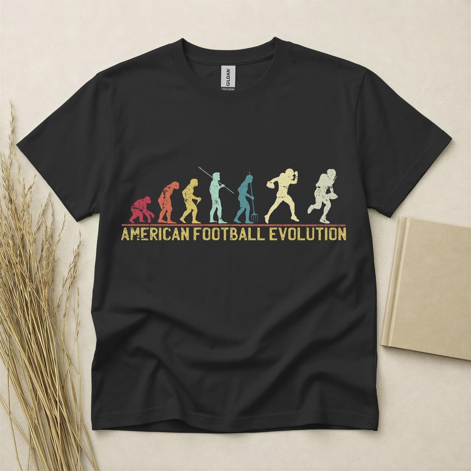 American Football Evolution T Shirt Funny Football Gift Sports Tee Gildan Top L