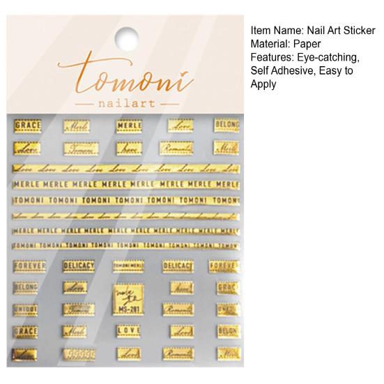 Nail Art Sticker Easy Paste DIY Strong Stickiness Stylish Vintage Black Flower Golden Label Ornament Decal Supplies