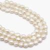 1String, White Natural Freshwater Pearls 10-11mm, Handmade Rice Shape Pearl Beads for Jewelry Making DIY Crafts, Needlework 36cm