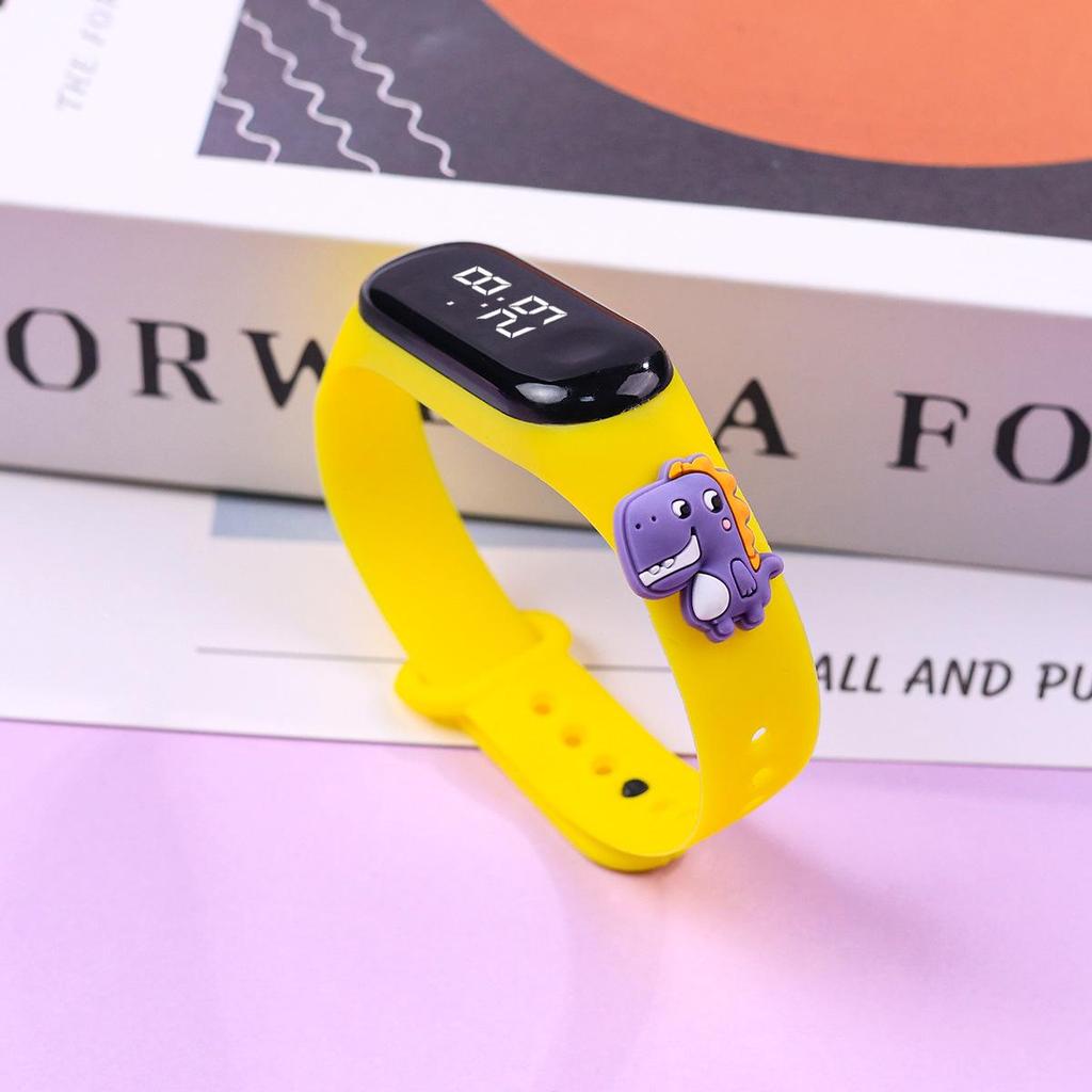 Trendy Waterproof LED Cartoon Dinosaur Watch for Primary School Students