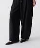 MUSINSA STANDARD WOMAN Women'S Floral Lace Wide Cargo Elastic Pants [Black]
