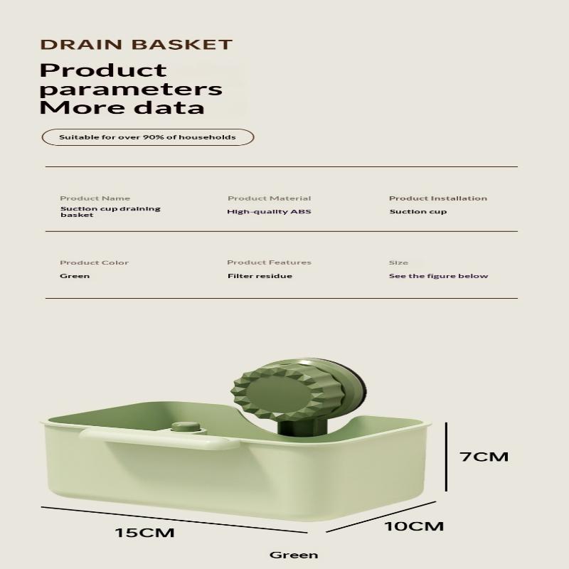 Panier Crépine d'Évier Bassin de Lavage d'Évier Filtre Anti-Fuite Bassin Ventouse Support Type Pression en un Clic Évacuation Grille Rangement