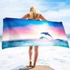 Dolphin Beach Towel,Cute Ocean Dolphin Themed Microfiber Bath Towel Gift,Funny Abstract Animal Sand Free Quick Dry Travel Towels