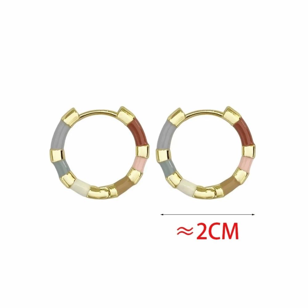 Gold Color Metal Round Earrings Round Hoop Hoop Earrings New Mini Hoop Earrings  For Women