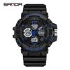 Fashion SANDA 3168 Luxury G-Type Military Men's Watch Digital Sports Multi Functional Waterproof Men's Electronic Watch