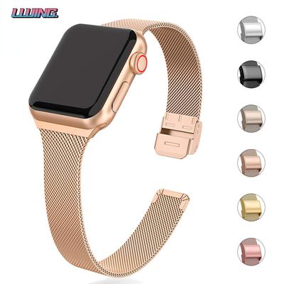 Tenký náramek Kovový pásek pro Apple Watch Ultra 2 9 8 7 6 SE 5 4 3 38MM 40MM 41MM 45MM 49MM Nerezová ocel Milánský pásek pro iwatch 42MM 44MM