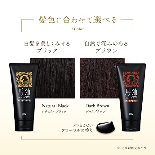 Eye Media Horse Oil Hair Color Treatment Dark Brown Made in Japan 180g Moisturizing ingredients Additive-free formula Contains frizz care ingredients