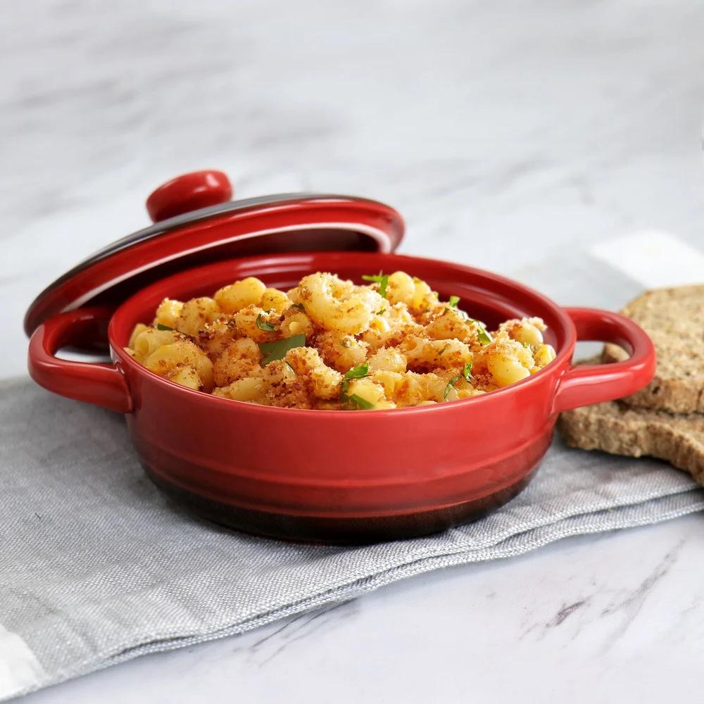 Oven Safe Mini Casserole Dish with Lid Gradient Design Perfect Dips Puddings Side Dishes Easy Transport