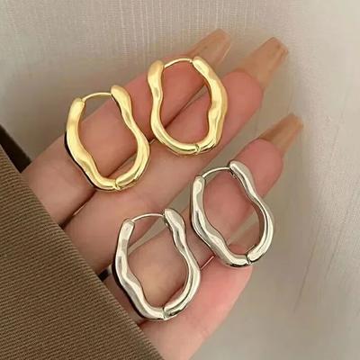 Irregular Geometric Earrings for Women's New Trendy and Personalized Design, Internet Famous Earrings With a Simple Temperament