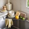 Stainless Corner Sink Storage Rack for Kitchen Organization