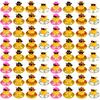 48Pcs Rubber Duck Cowboy Mini Yellow Duckies Ducks Toys With Cowboy Hat Sunglasses For Summer Birthday Gift Party Favor