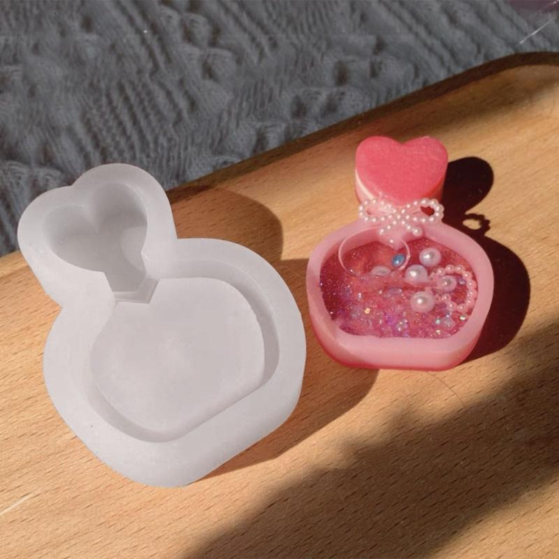 Perfume Bottle Silicone Mold Quicksand Epoxy Casting Molds Resin Shaker Mold DIY Pendant Keychain Jewelry Making Mold
