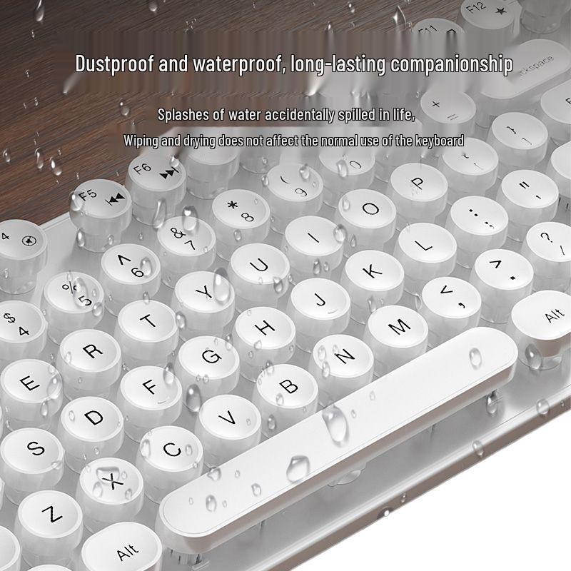 Retro Punk Wired Mechanical-Feel Silent Keyboard for Gaming & Office Use