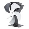 Heat Powered Stove Fan 5 Blade Aluminum Alloy Vertical Thermal Powered Fireplace Fan with