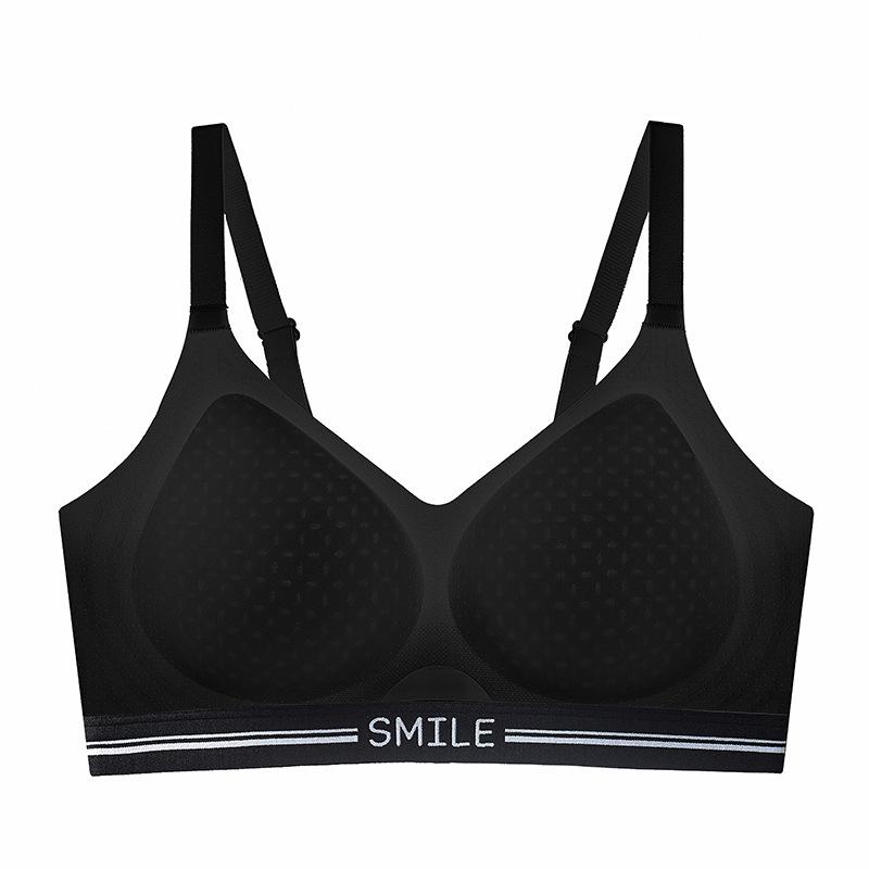 

New jelly strip soft support, no marks, ultra-thin cool feeling, no steel ring, one-piece gathering bra cover - 2xl(recommended 67.5-75kg ) чорний