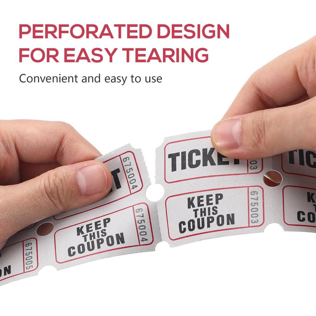 NOLITOY Event Raffle Coupon Lottery Game Sequential Roll of For Gray Tickets, Tickets, Tickets, Tickets, Tickets, Numbers, 1000, Perforated, Parties,