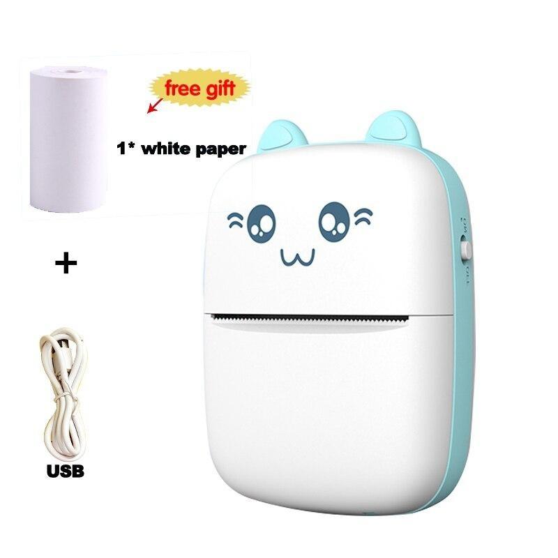 1 Set Portable Thermal Printer Mini Bluetooth Wireless Photo Pocket Thermal Label Printer Multifunctional HD Mini Printer YSXX