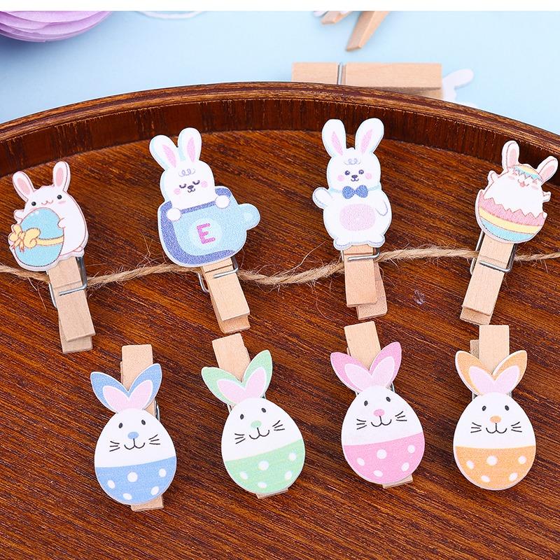50/10Pcs Easter Crafts Bunny Clothespins for Crafts Photo Clip  Postcard Paper Pegs Home Bedroom Decoration Rabbit Accessories