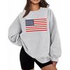 Women's Gothic Harajuku Plus Size Round Neck Hoodie with American Flag Print