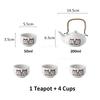 Ceramic Lucky Cat Teapot with One Pot and Four Cups Portable Chinese Kung Fu Tea Set