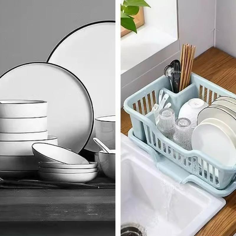 Kitchen Drainage Rack Drainer Board Countertop Utensils Plates Chopsticks Bowls Spoons Storage Dish Drying Rack