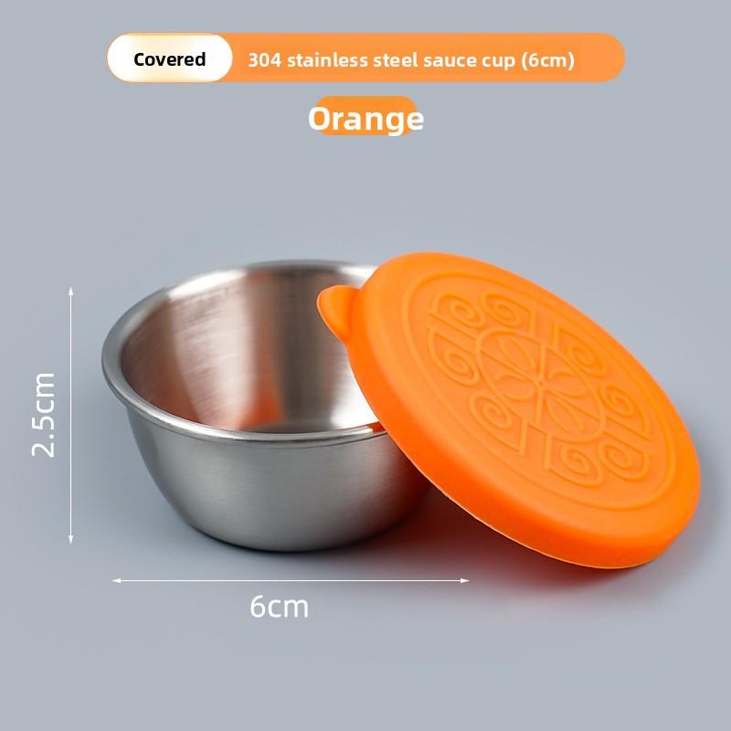 304 Stainless Steel Portable Dipping Sauce Box for Barbecue Mini Seasoning Container