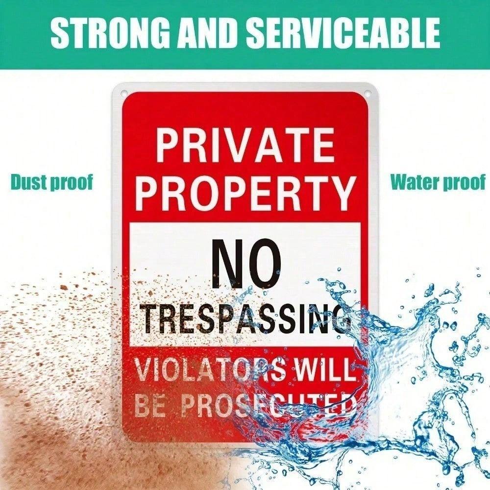 Private Property No Entry Reflective Metal Sign Aluminum for Outdoor and Home