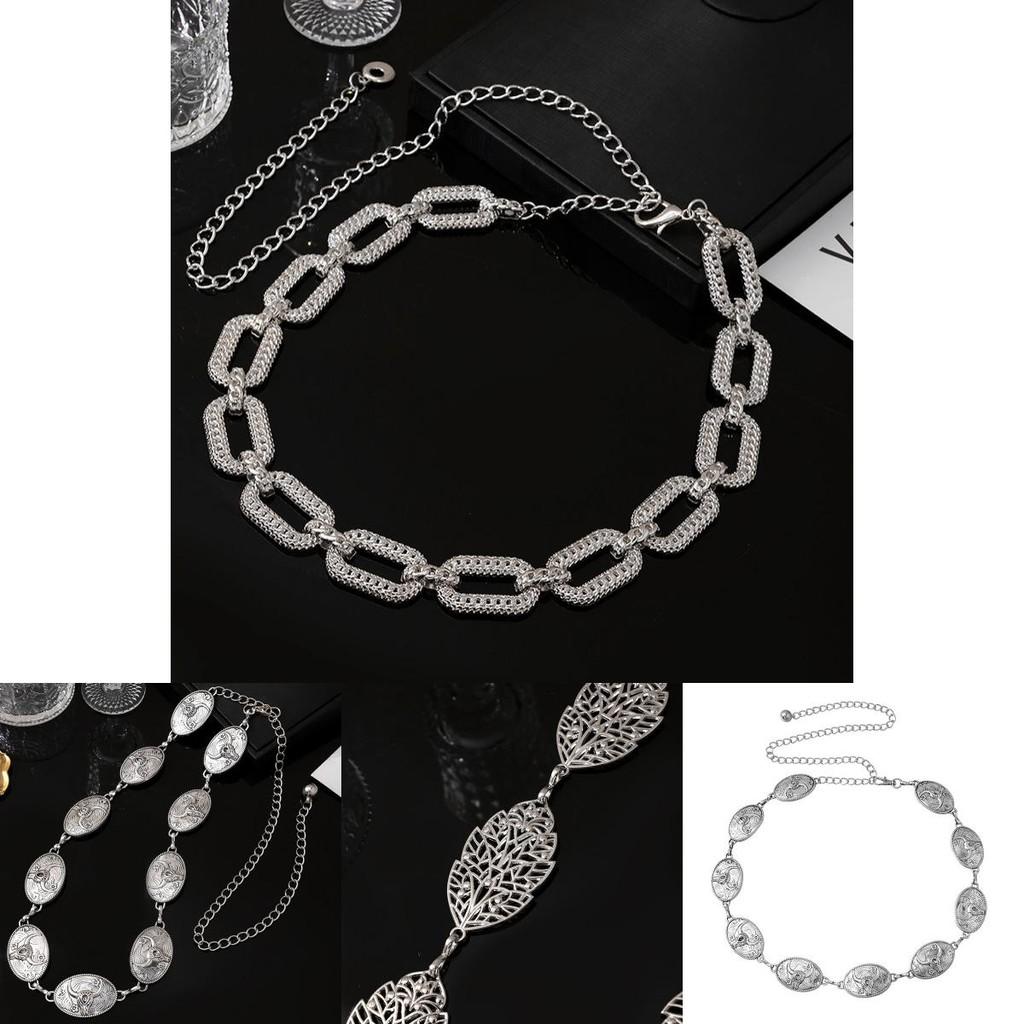 Ethnic Style Metal Waist Chain With Geometric Cutouts For Women Festival Wear