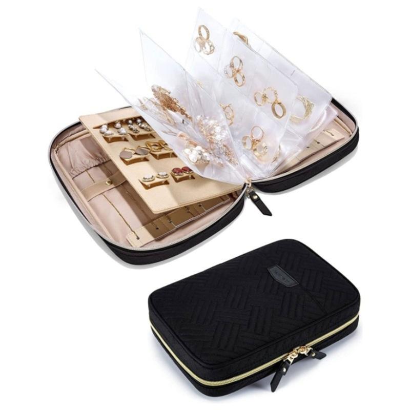 Portable Jewelry Storage Case with Clear Pockets Pages for Travel and Daily Use Jewelry Storage Book Binder Organizers