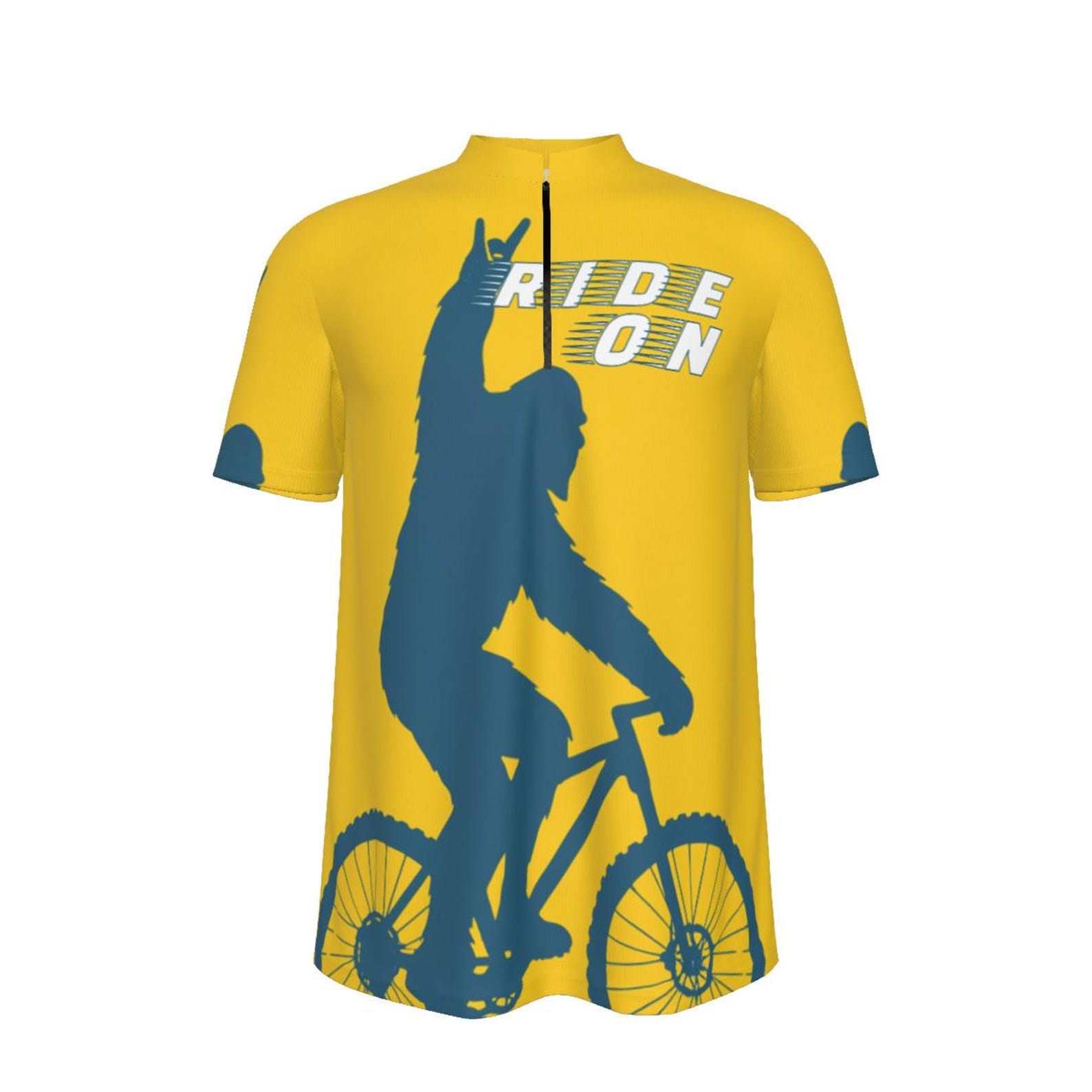 Bigfoot MTB Jersey – Unisex Yellow & Blue Cycling Shirt XL