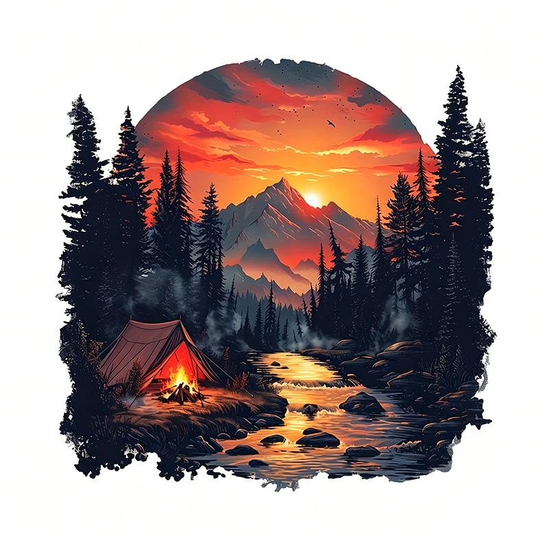 Mountains and Rivers Nature Views Car Sticker Vinyl Decal Waterproof Rear Window Motorcycle Camper Bumper Truck Laptop Decoration SH1221