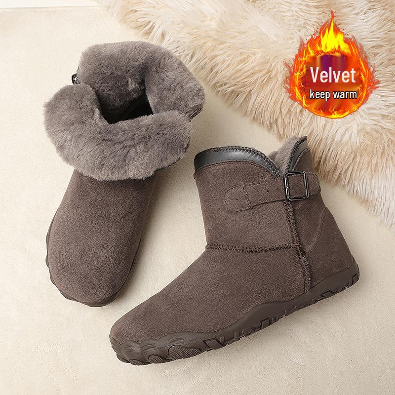Unisex Fünf-Finger Baumwoll-Winterstiefel 2026 - Samtgefüttert, Warm, Abriebfest, Verdickte Schneestiefel