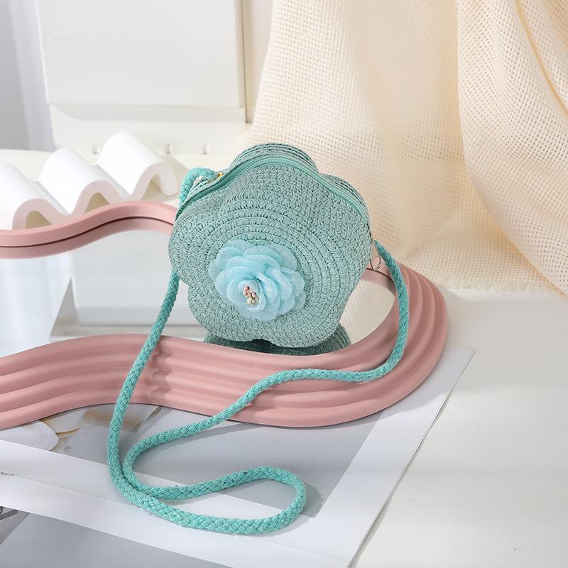 Süße florale Sommer-Strohhut-gewebte Crossbody-Mini-Tasche 2025