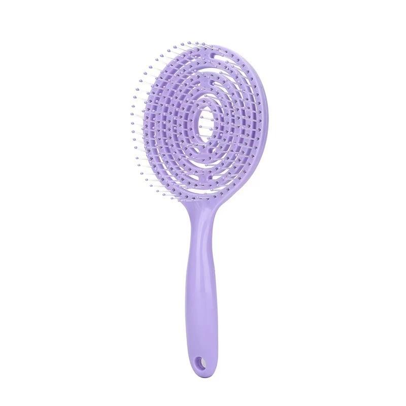 

Candy Hollow Comb Lollipop Shape Hair Brush High Crown Volumizing Styling Comb Macaron Color Ladies Comb фиолетовый