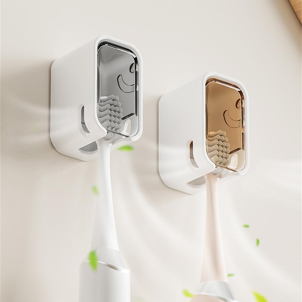 Wall Mounted Storage Rack Dustproof Waterproof Toothbrush Storage Rack Non Perforated Wall Storage Rack Home Storage Supplies