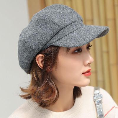 Luxury Wool Beret Women Autumn Winter Kepi Retro Black Duckbill Hat Trend Painter Hats Korean British Octagonal Hat