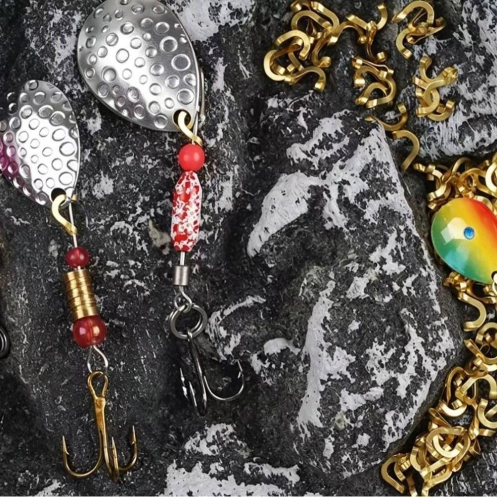 100 PCS Copper Material Fishing Clevis Irregular U-shaped Lure Making Accessories  Fishing Tackle