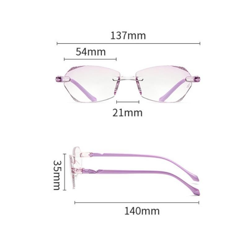 Fashion Ultra Light Women Diamond High Definition Anti Blue Light Reading Glasses Integration Design Presbyopia Eyeglasses