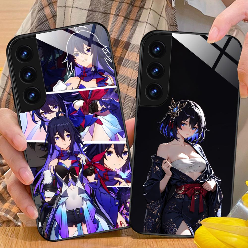 HSR Seele Glas Handyhülle für Samsung Galaxy S26 S25 S24 S23 S22 S21 S20 Note20 Plus FE Ultra Bunte Abdeckung