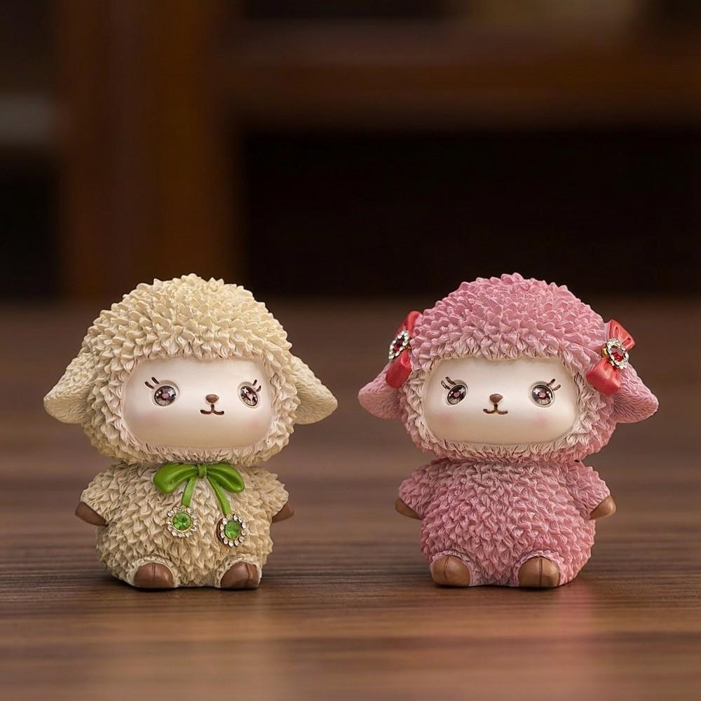 Resin Craft 2027 Lamb Statue Cute New Year Ornaments Elegant Sheep Year Figurine Office Desk