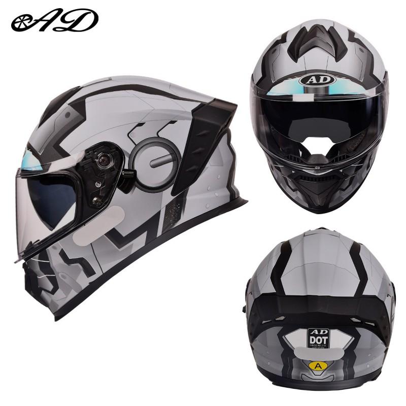 AD Motorcycle Helmet 3C DOT Certified Full Face Men Women All Season