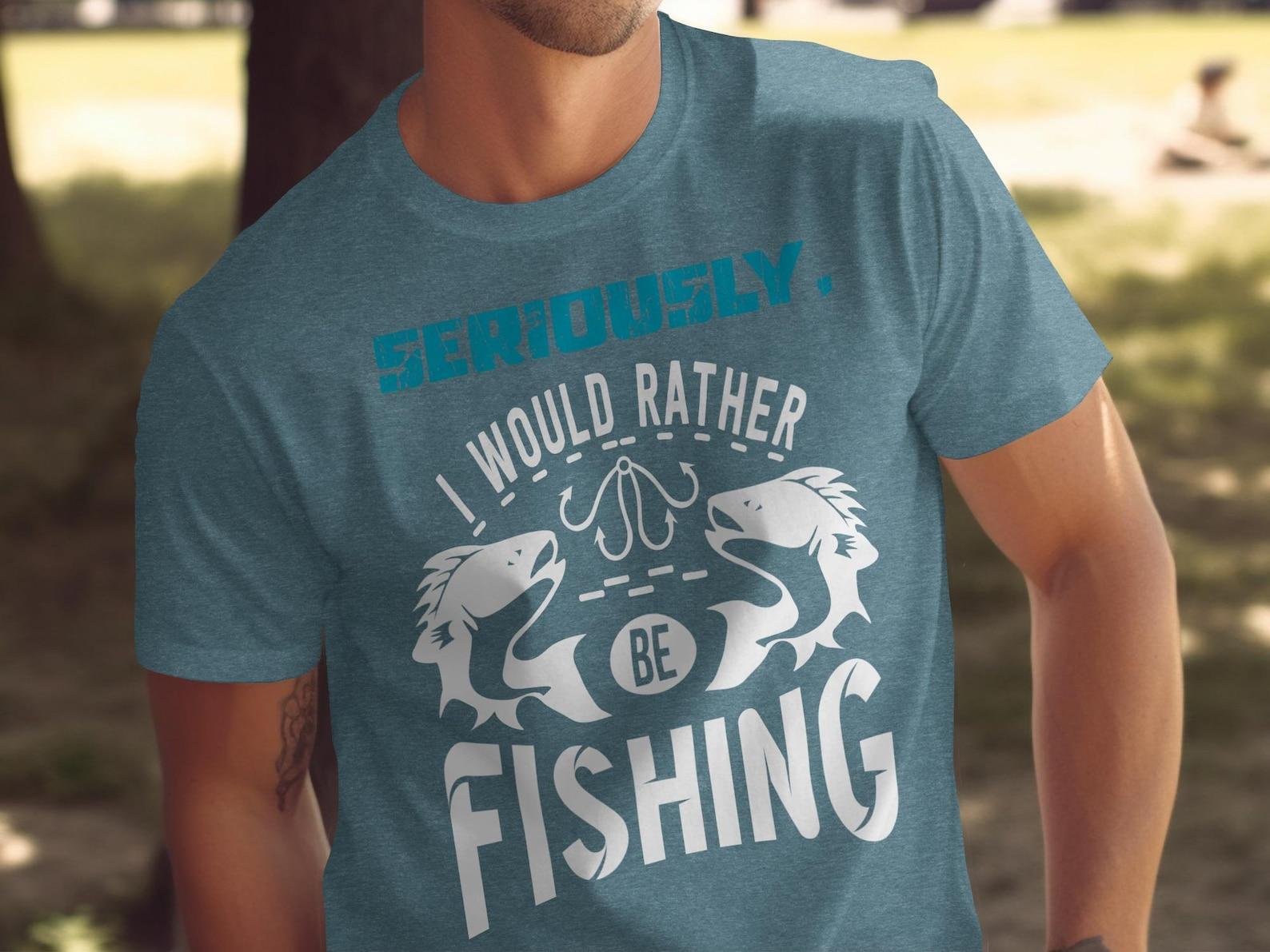 Fishing T-Shirt, Funny Angler Graphic Tee, Outdoorsman Apparel M