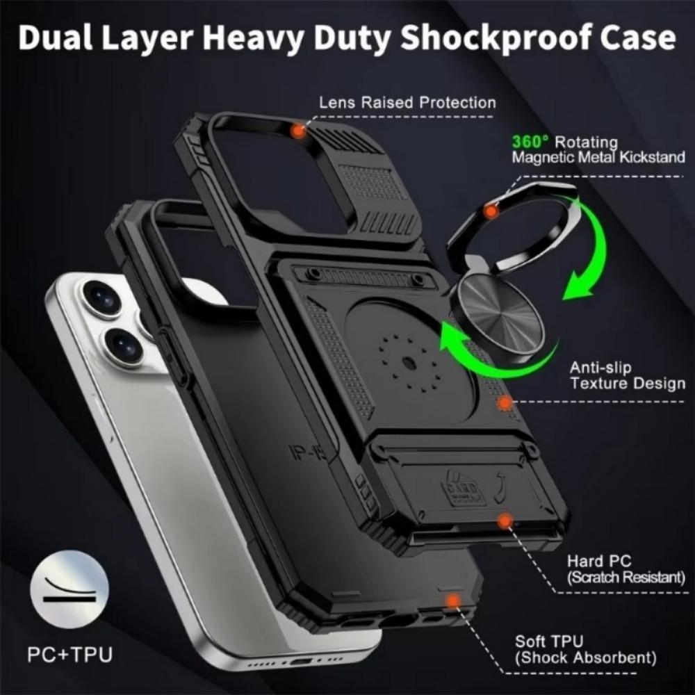 Case For Samsung S25 24 23FE Plus Ultra  A15 25 35 55 14 Magnetic Rotated Ring Kickstand Heavy Duty Drop Protection Wallet Cover