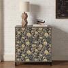 1pc Golden Flowers Self-Adhesive Wallpaper Black Background Removable Wall Stickers Peel and Stick DIY Friendly Water-Resistant Vintage Wall Decor