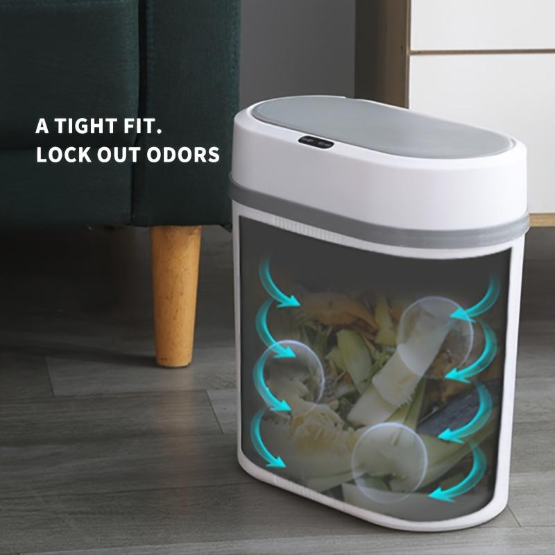 12L Smart Oval Trash Can | Hands-Free, Quiet-Close, Waterproof | Perfect for Bathroom, Kitchen, Office | AA Battery Operated