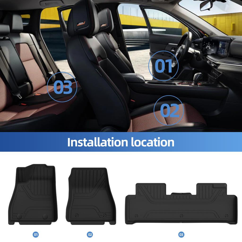 Smabee Left Drive for Xpeng Mona M03 2026 2027 Car Floor Mats Foot Pad TPE Waterproof Interior Accessories Black