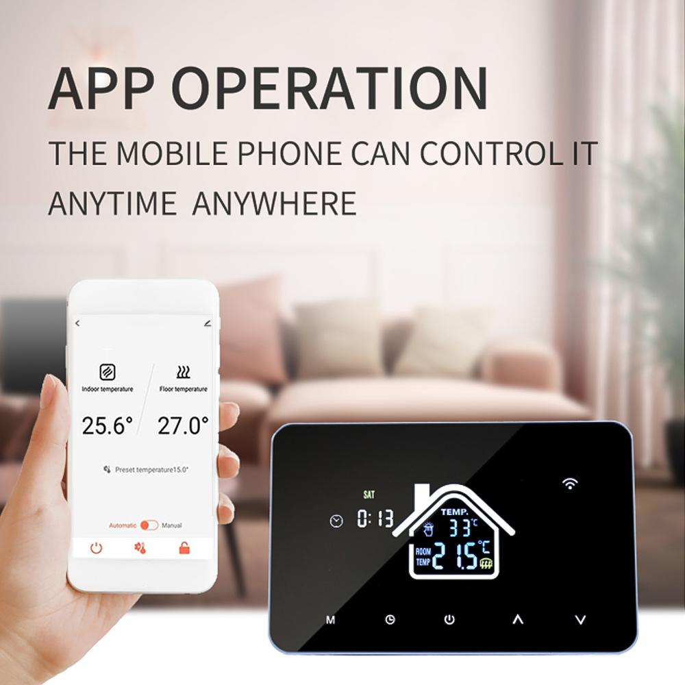 Smart WiFi  tat Temperature Controller for Water Heating LCD Display   Week Programmable App Voice Control Underfloor Heating  