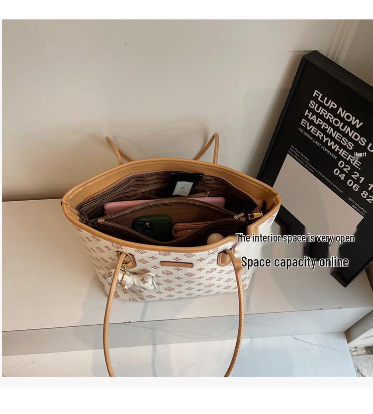 Women's Large Capacity Retro Floral Tote Bag - Luxury, Versatile Shoulder & Crossbody Style